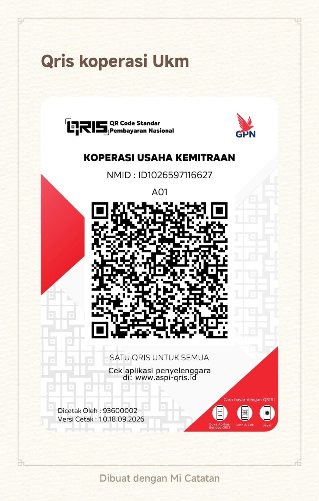 QRIS KOPERASI USAHA KEMITRAAN